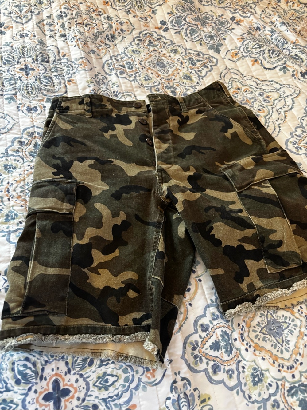 Modern Opulence 
Cargo Camo shorts